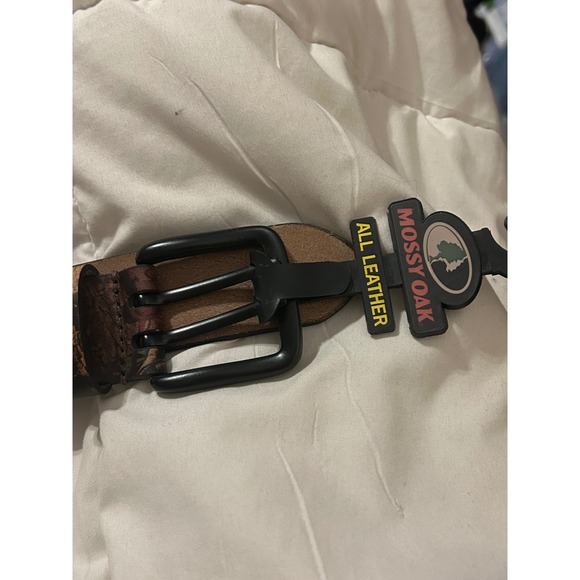 Mossy Oak Men's Genuine Leather Belt Size 42 Camouflage Buckle Black - Picture 6 of 7